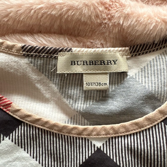 Burberry Beige Plaid Long-Sleeve Top with Black and Red Accents - Picture 2 of 3